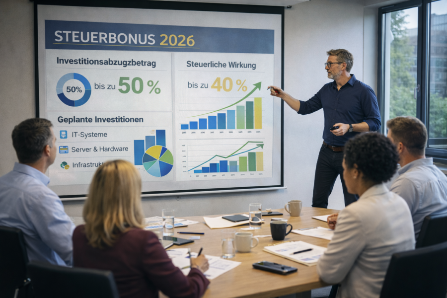 ERP Experte erklärt wie man den Steuerbonus 2026 nutzt, um in SAP Business One zu investieren.