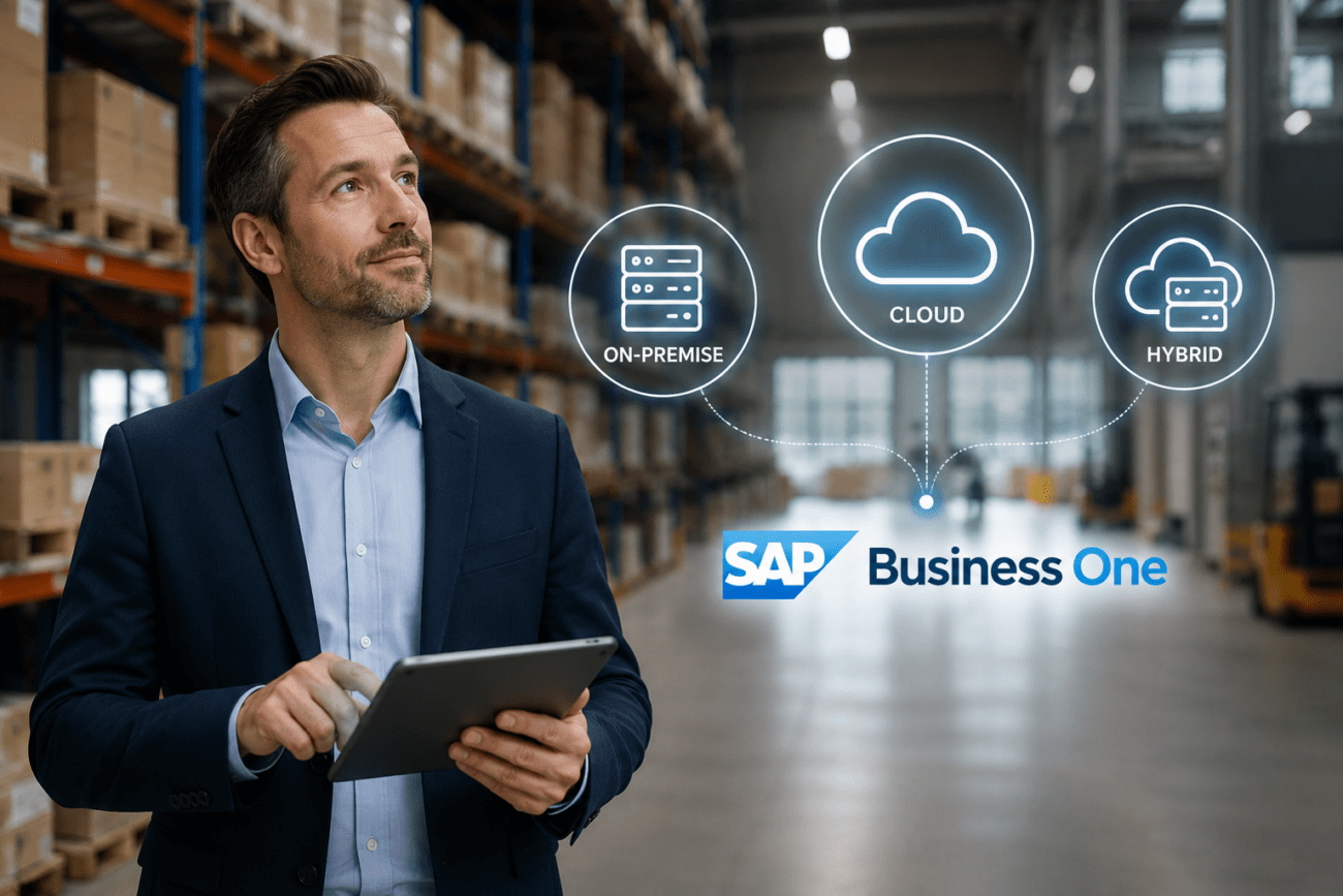 CEO überlegt, ob Cloud oder On-Premise bei SAP Business One besser ist