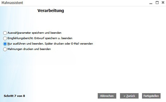 SAP Business One Mahnassistent als Screenshot